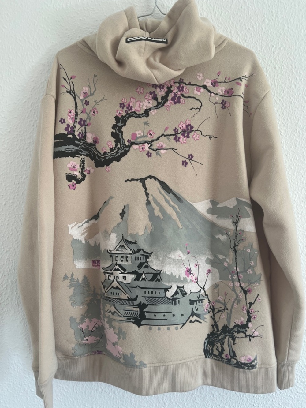 RGSTR Beige Floral Cherry Blossom Hoodie Sweater - Women's - Picture 2 of 3